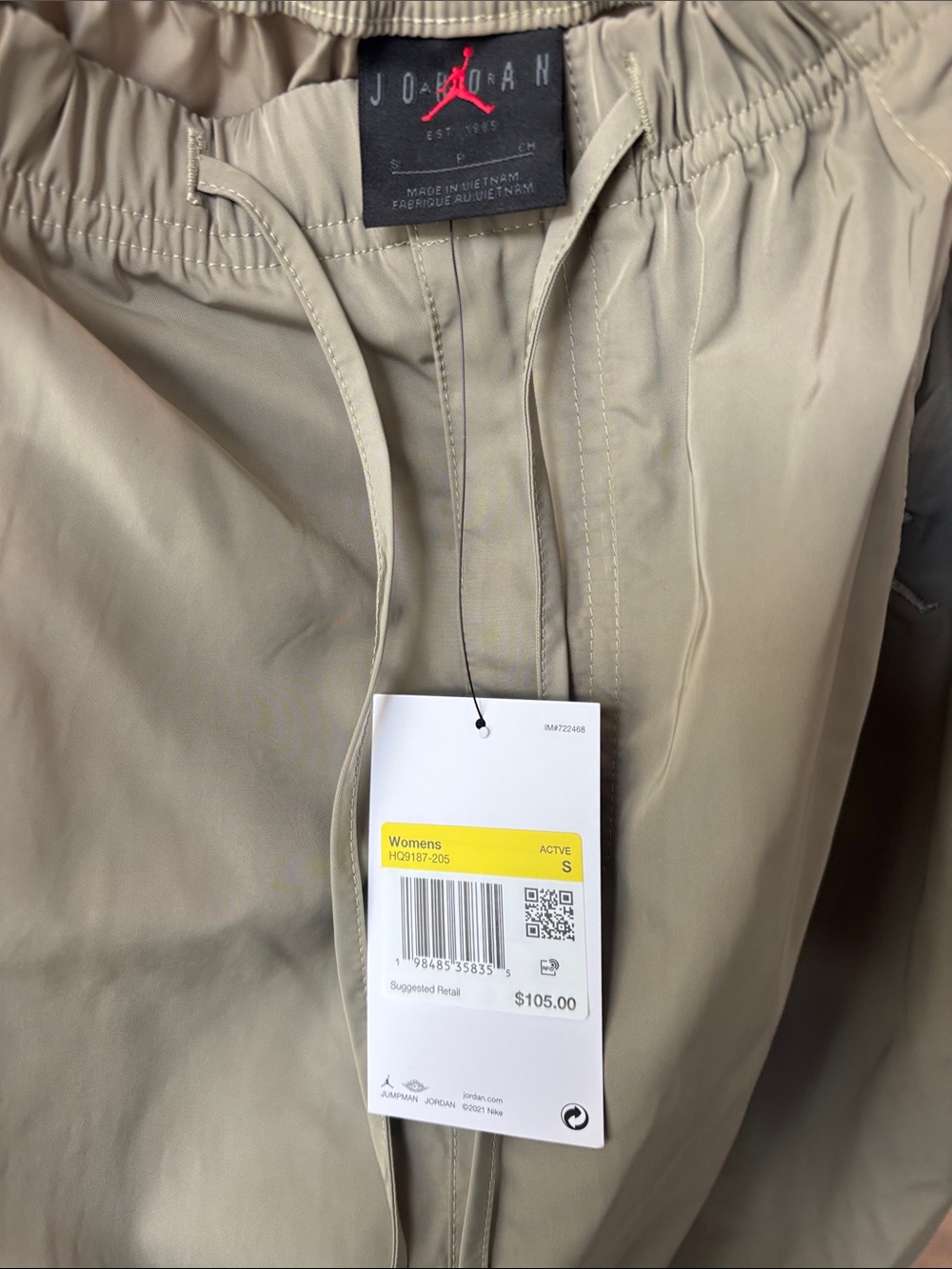 NWT Jordan Flight Parachute Midi Skirt in Olive Green - Picture 5 of 5